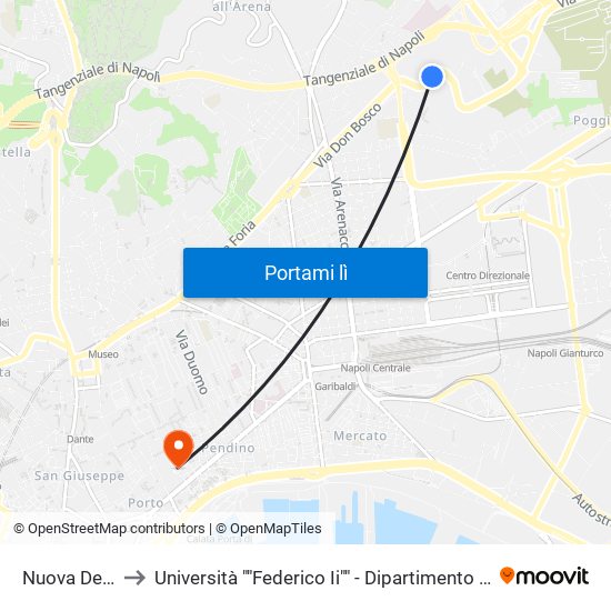 Nuova Del Campo to Università ""Federico Ii"" - Dipartimento Di Scienze Politiche (Disp) map