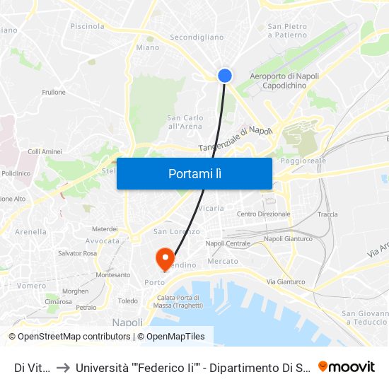 Di Vittorio to Università ""Federico Ii"" - Dipartimento Di Scienze Politiche (Disp) map