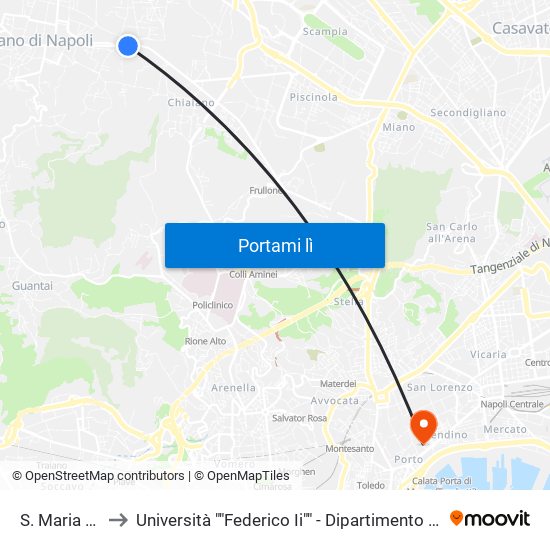 S. Maria A Cubito to Università ""Federico Ii"" - Dipartimento Di Scienze Politiche (Disp) map