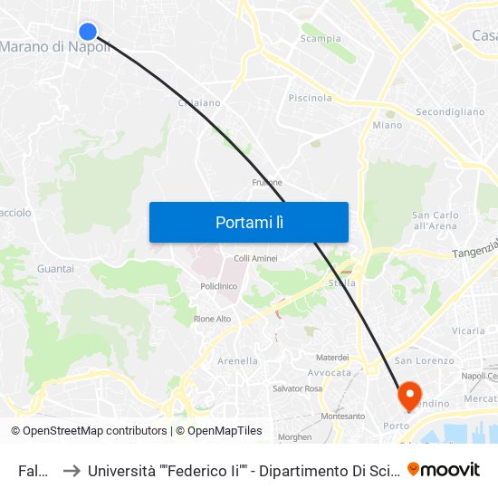 Falcone to Università ""Federico Ii"" - Dipartimento Di Scienze Politiche (Disp) map