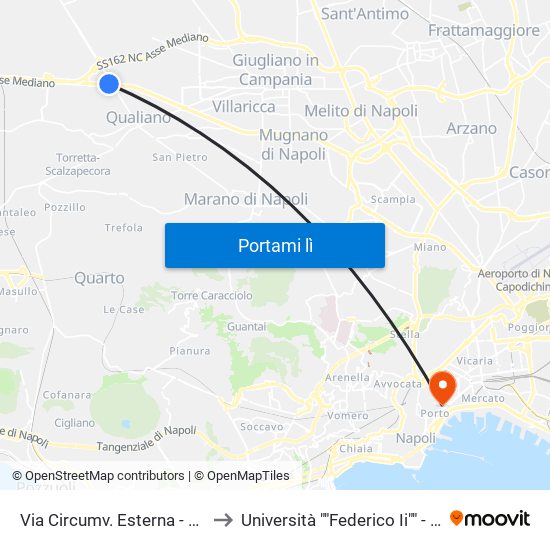 Via Circumv. Esterna - Rif. Di Fronte Civico N° 94 Eurostucchi to Università ""Federico Ii"" - Dipartimento Di Scienze Politiche (Disp) map