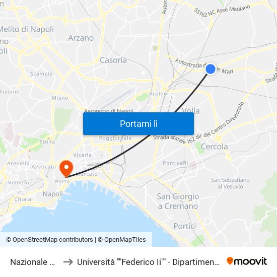 Nazionale Delle Puglie to Università ""Federico Ii"" - Dipartimento Di Scienze Politiche (Disp) map