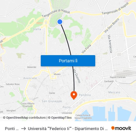 Ponti Rossi to Università ""Federico Ii"" - Dipartimento Di Scienze Politiche (Disp) map