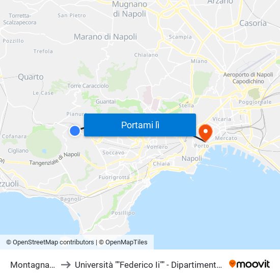 Montagna Spaccata to Università ""Federico Ii"" - Dipartimento Di Scienze Politiche (Disp) map