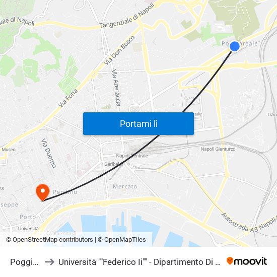 Poggioreale to Università ""Federico Ii"" - Dipartimento Di Scienze Politiche (Disp) map