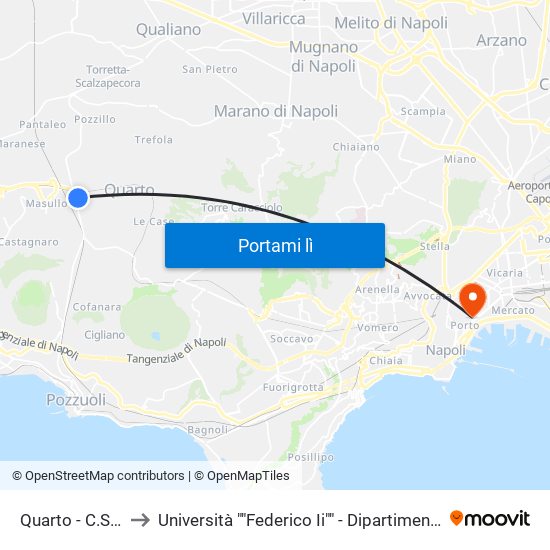 Quarto - C.So Italia, 439 to Università ""Federico Ii"" - Dipartimento Di Scienze Politiche (Disp) map