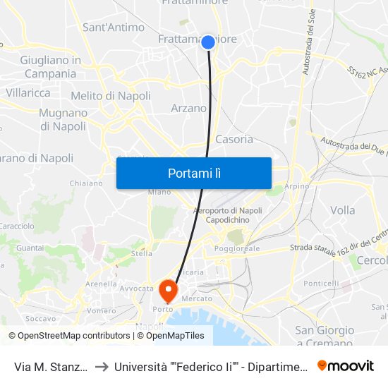 Via M. Stanzione - Civ. 13 to Università ""Federico Ii"" - Dipartimento Di Scienze Politiche (Disp) map