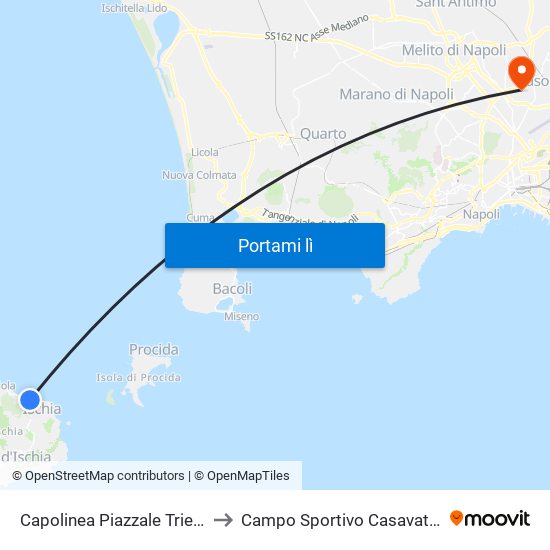 Capolinea Piazzale Trieste to Campo Sportivo Casavatore map