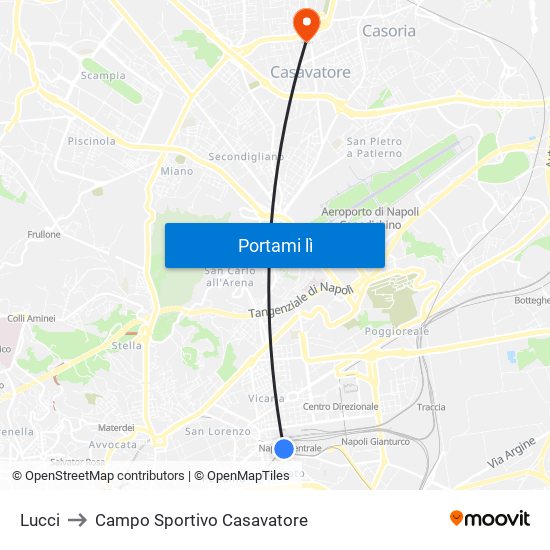 Lucci to Campo Sportivo Casavatore map
