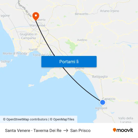 Santa Venere - Taverna Dei Re to San Prisco map