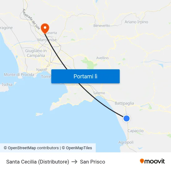 Santa Cecilia (Distributore) to San Prisco map