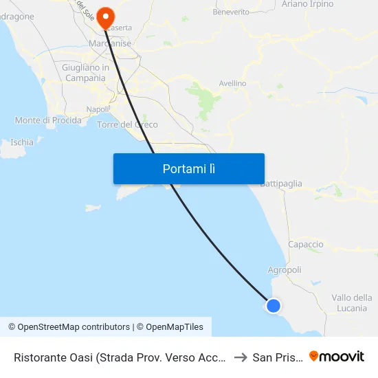 Ristorante Oasi (Strada Prov. Verso Acciaroli) to San Prisco map