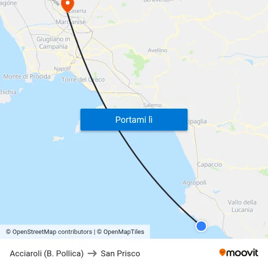 Acciaroli (B. Pollica) to San Prisco map