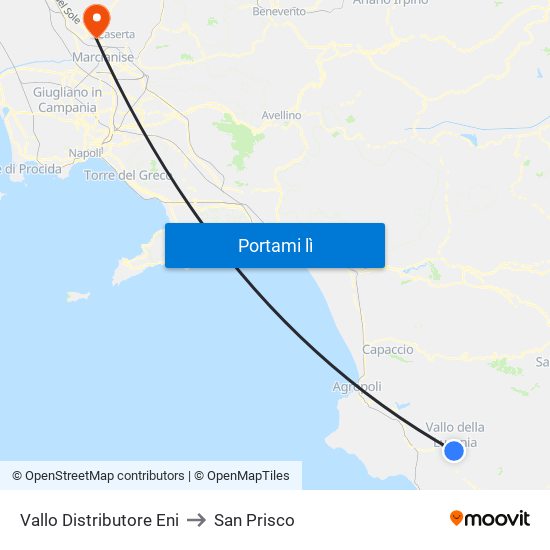 Vallo Distributore Eni to San Prisco map