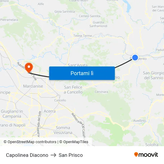 Capolinea Diacono to San Prisco map