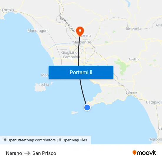 Nerano to San Prisco map