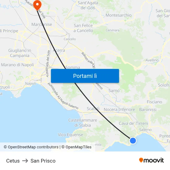 Cetus to San Prisco map