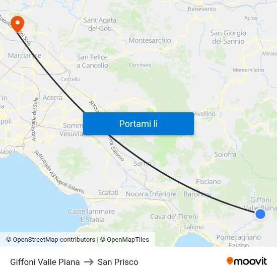 Giffoni Valle Piana to San Prisco map