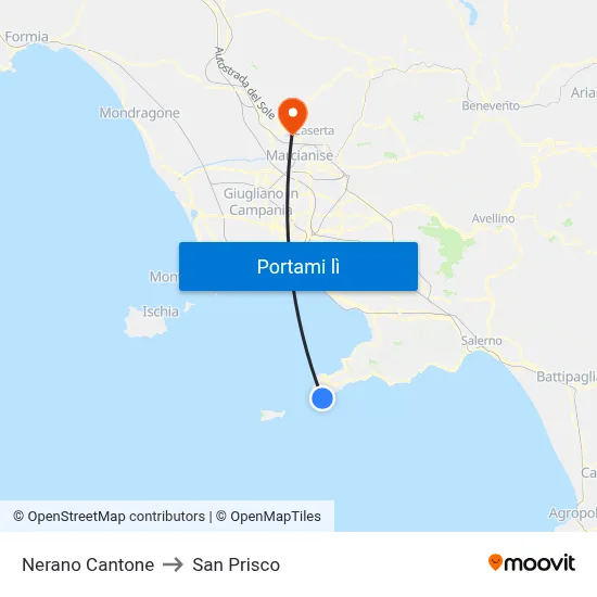 Nerano Cantone to San Prisco map