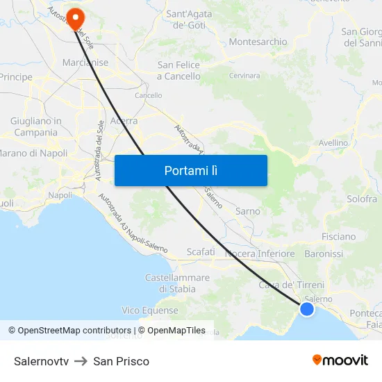 Salernovtv to San Prisco map