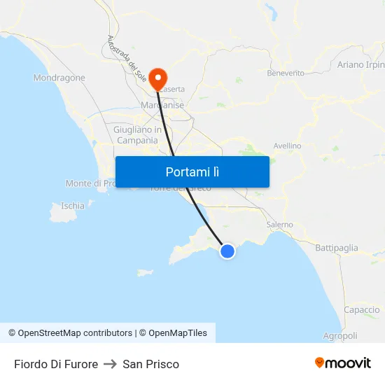 Fiordo Di Furore to San Prisco map