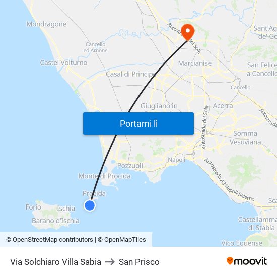 Via Solchiaro   Villa Sabia to San Prisco map