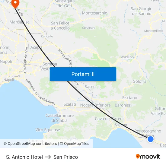 S. Antonio Hotel to San Prisco map