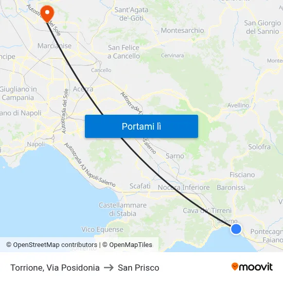 Torrione, Via Posidonia to San Prisco map
