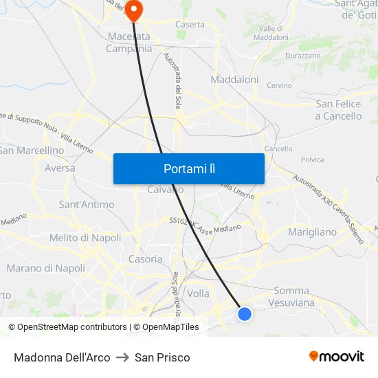Madonna Dell'Arco to San Prisco map