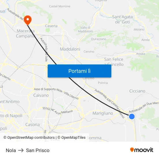 Nola to San Prisco map