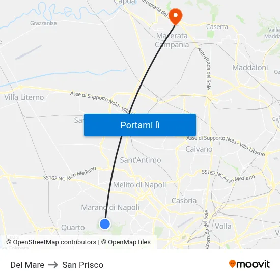 Del Mare to San Prisco map