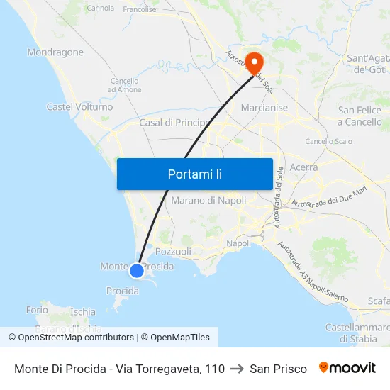 Monte Di Procida - Via Torregaveta, 110 to San Prisco map