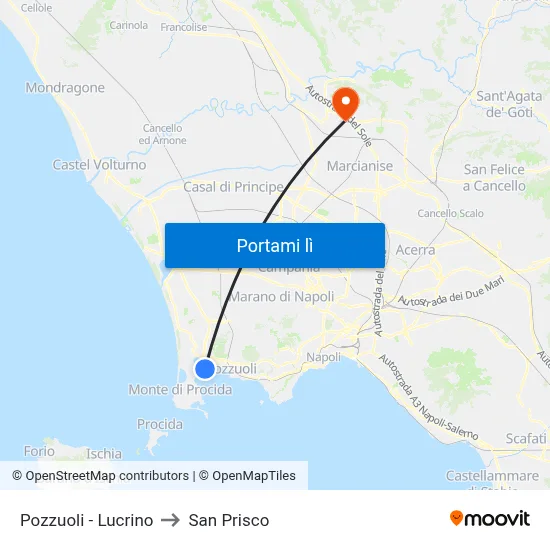 Pozzuoli - Lucrino to San Prisco map