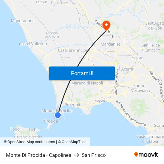 Monte Di Procida - Capolinea to San Prisco map