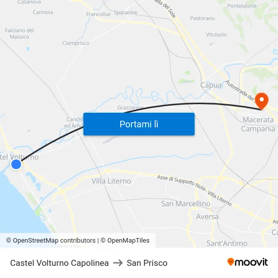 Castel Volturno Capolinea to San Prisco map