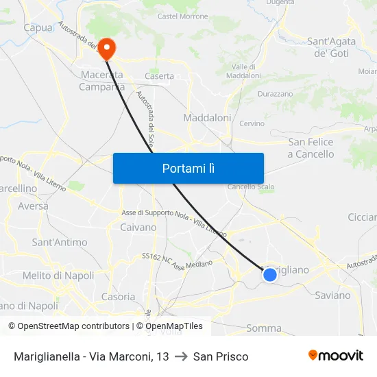 Mariglianella - Via Marconi, 13 to San Prisco map