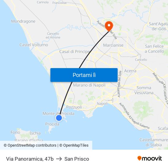 Via Panoramica, 47b to San Prisco map