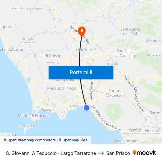 S. Giovanni A Teduccio - Largo Tartarone to San Prisco map
