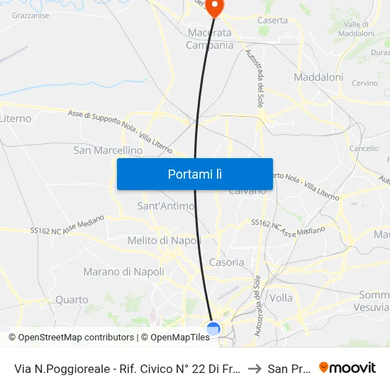 Via N.Poggioreale - Rif. Civico N° 22 Di Fronte Carcere to San Prisco map
