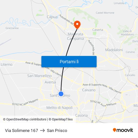 Via Solimene - Rif. Capolinea Ctp to San Prisco map