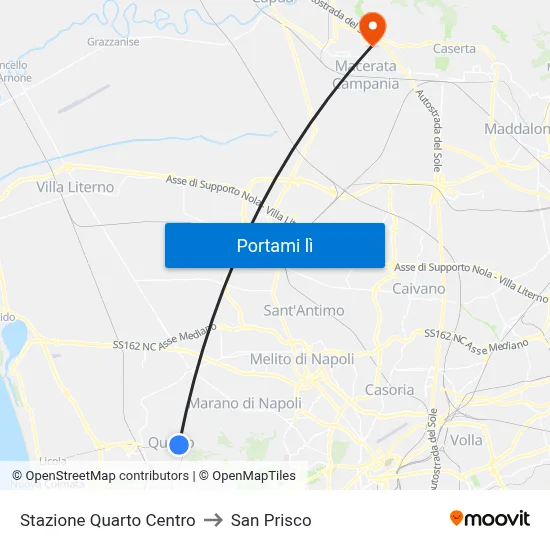 Stazione Quarto Centro to San Prisco map