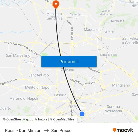Rossi - Don Minzoni to San Prisco map