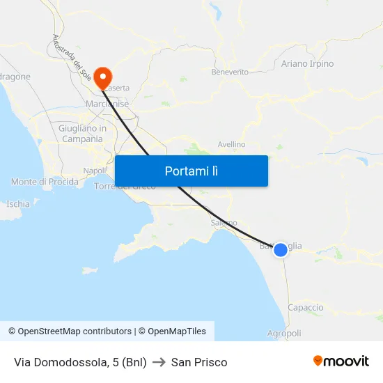 Via Domodossola, 5 (Bnl) to San Prisco map