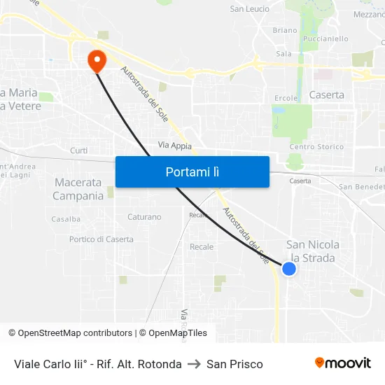 Viale Carlo Iii° - Rif. Alt. Rotonda to San Prisco map