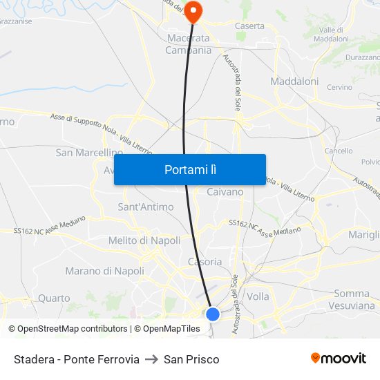 Stadera - Ponte Ferrovia to San Prisco map