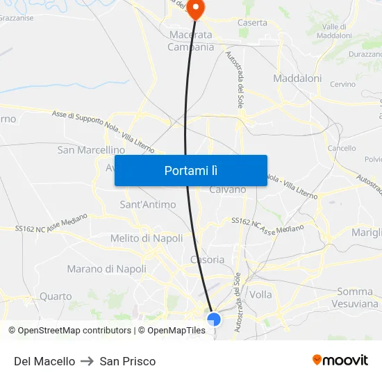 Del Macello to San Prisco map