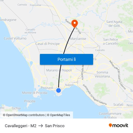 Cavalleggeri - M2 to San Prisco map