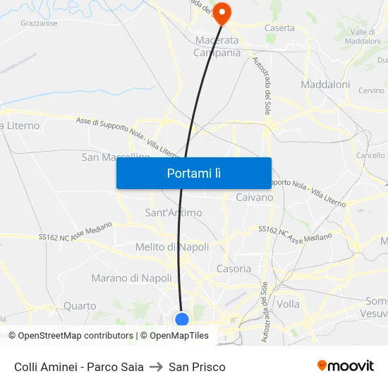 Colli Aminei - Parco Saia to San Prisco map