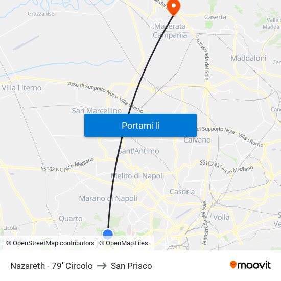 Nazareth - 79' Circolo to San Prisco map