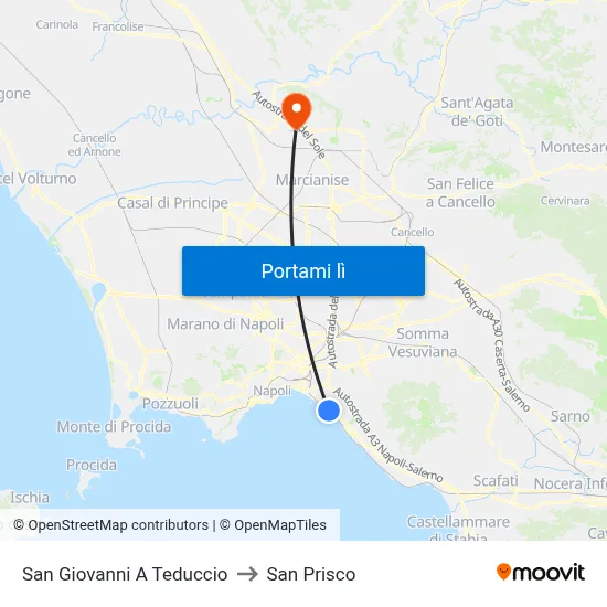 San Giovanni A Teduccio to San Prisco map